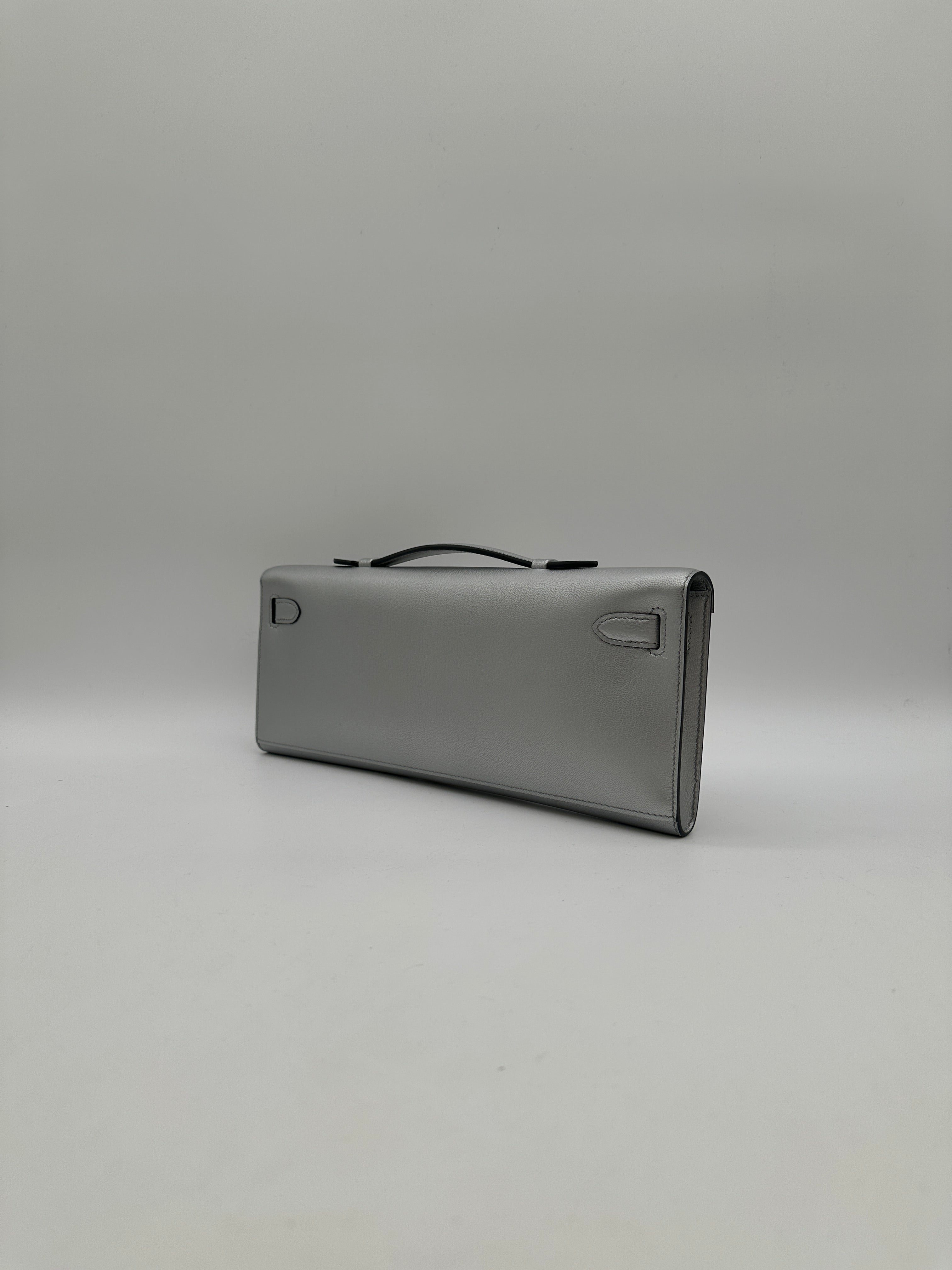 Hermès Kelly Cut Argent Chevre Palladium Hardware