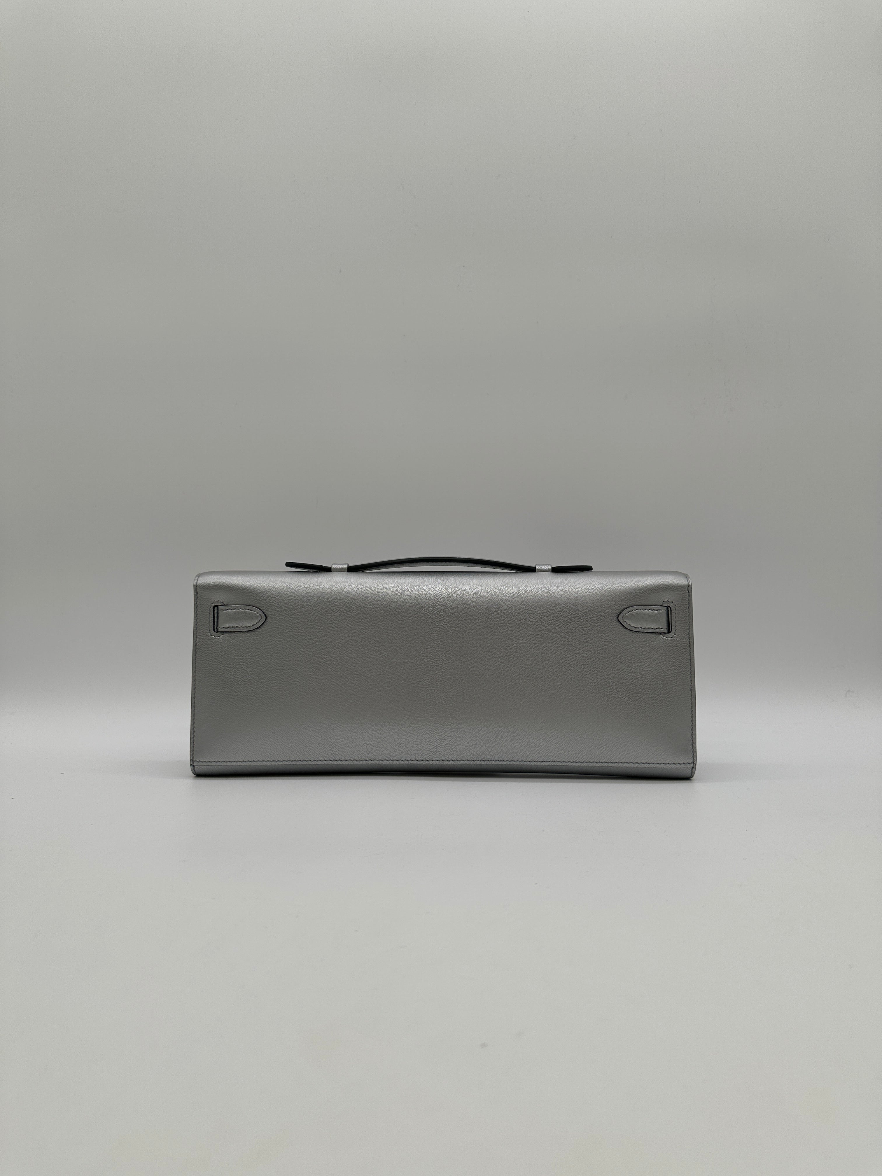 Hermès Kelly Cut Argent Chevre Palladium Hardware