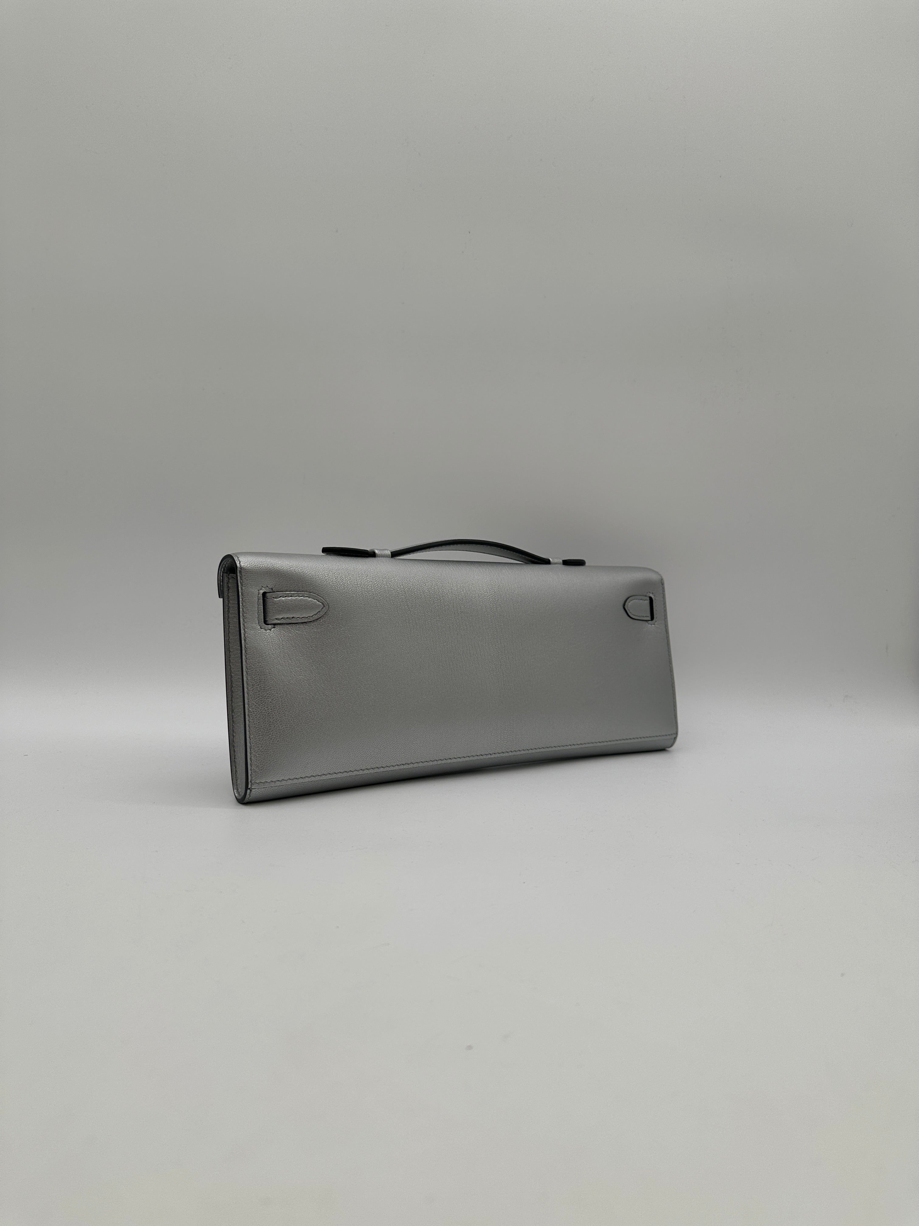 Hermès Kelly Cut Argent Chevre Palladium Hardware