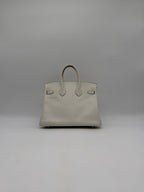 Hermès Birkin 25 In and Out Blanc/Orange Swift Palladium Hardware