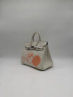 Hermès Birkin 25 In and Out Blanc/Orange Swift Palladium Hardware