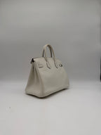 Hermès Birkin 25 In and Out Blanc/Orange Swift Palladium Hardware