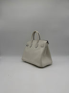 Hermès Birkin 25 In and Out Blanc/Orange Swift Palladium Hardware