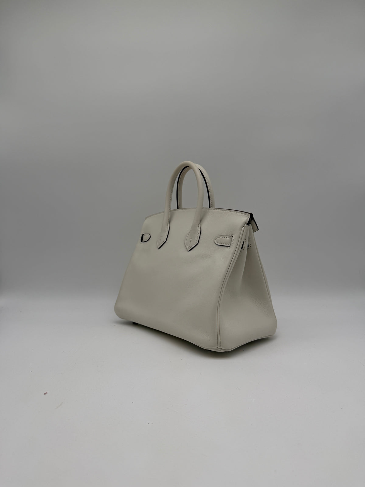 Hermès Birkin 25 In and Out Blanc/Orange Swift Palladium Hardware