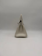 Hermès Birkin 25 In and Out Blanc/Orange Swift Palladium Hardware