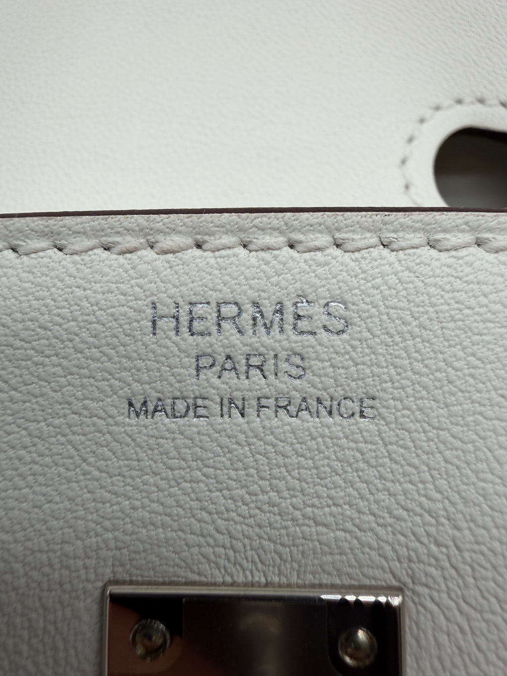 Hermès Birkin 25 In and Out Blanc/Orange Swift Palladium Hardware
