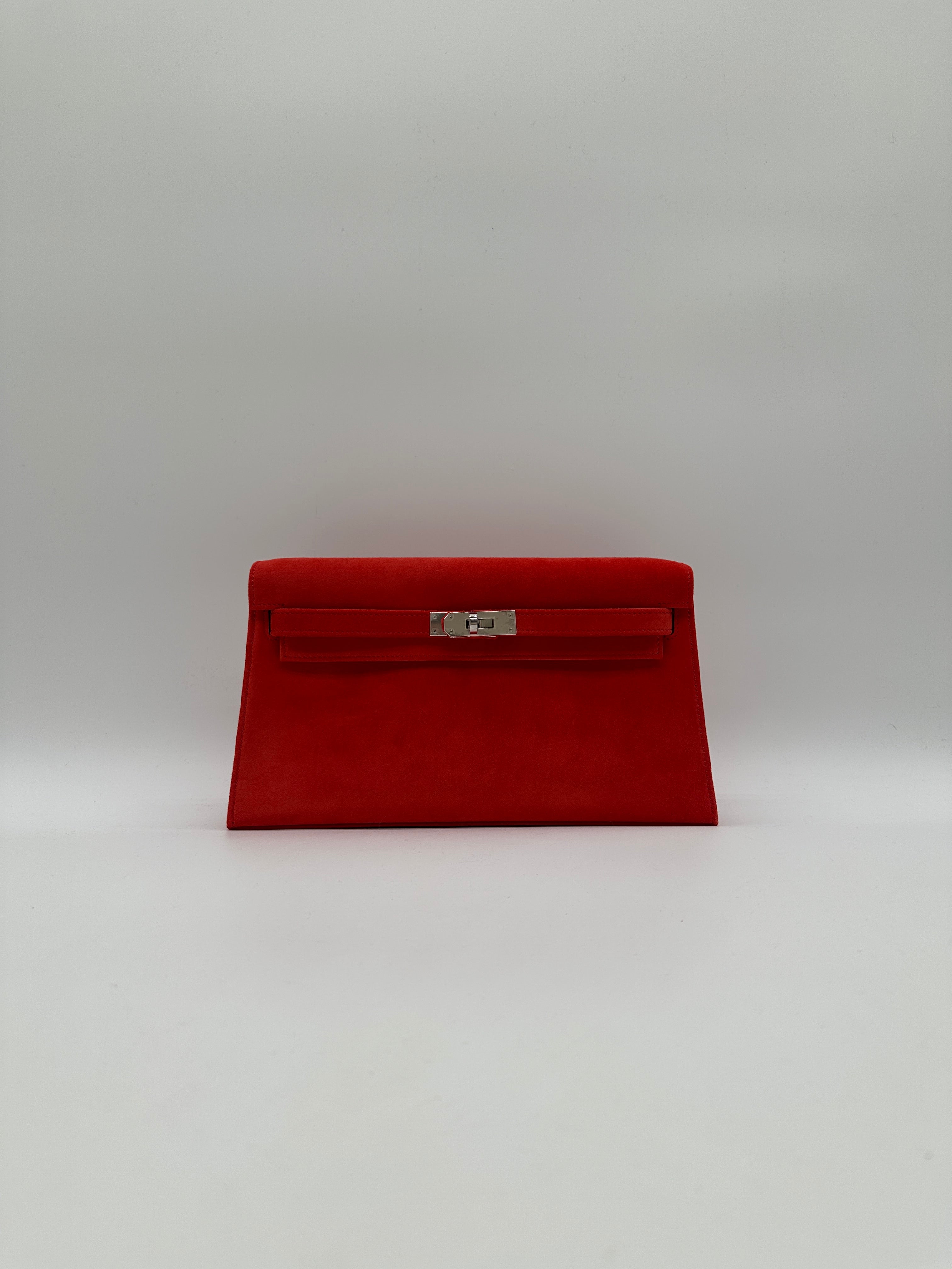 Hermès Kelly Elan Doblis Capucine Suede Palladium Hardware