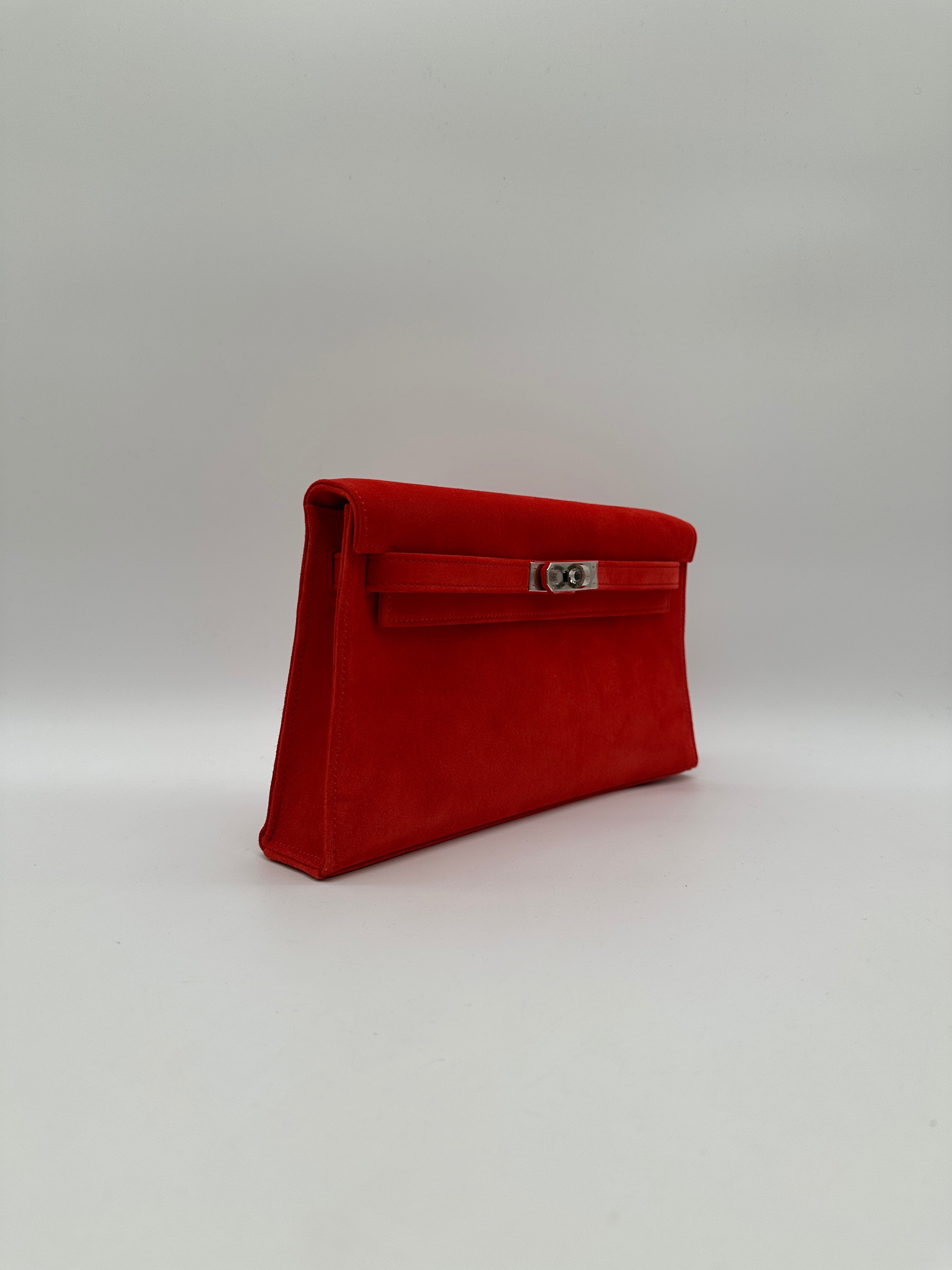 Hermès Kelly Elan Doblis Capucine Suede Palladium Hardware
