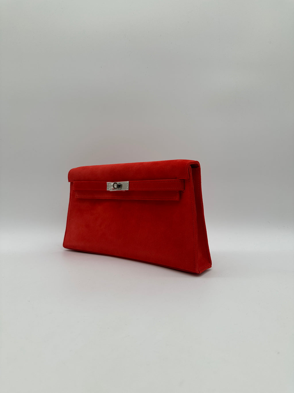 Hermès Kelly Elan Doblis Capucine Suede Palladium Hardware
