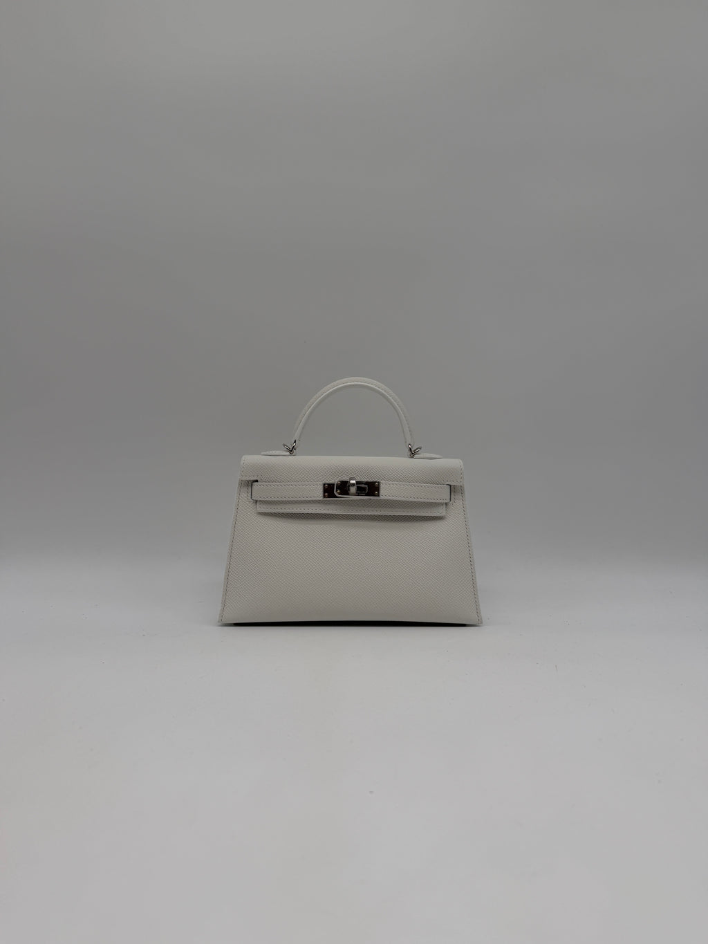 Hermès Mini Kelly White Epsom Palladium Hardware