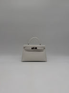 Hermès Mini Kelly White Epsom Palladium Hardware