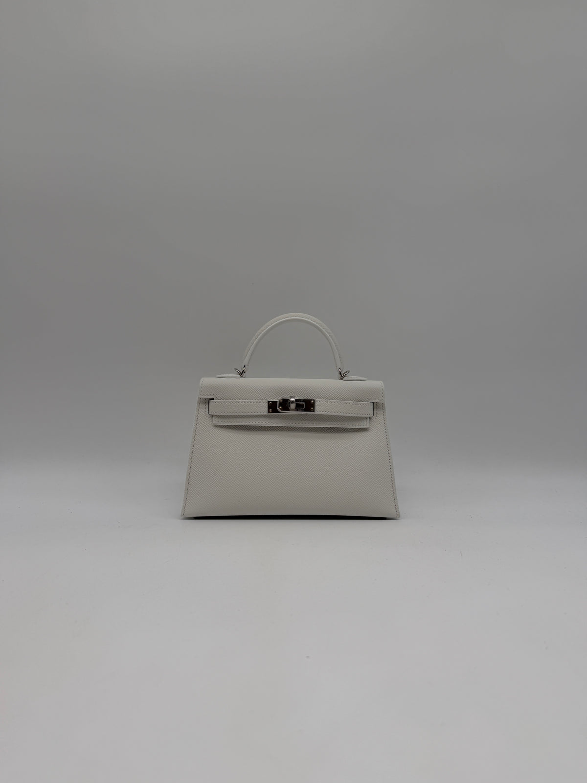 Hermès Mini Kelly White Epsom Palladium Hardware