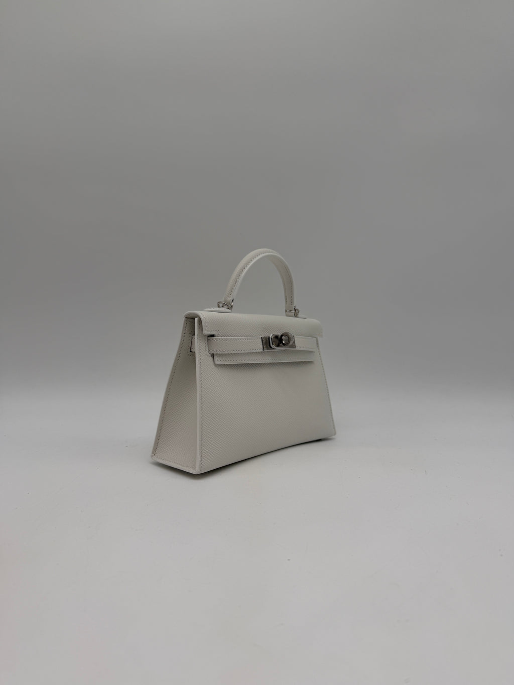 Hermès Mini Kelly White Epsom Palladium Hardware