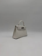 Hermès Mini Kelly White Epsom Palladium Hardware