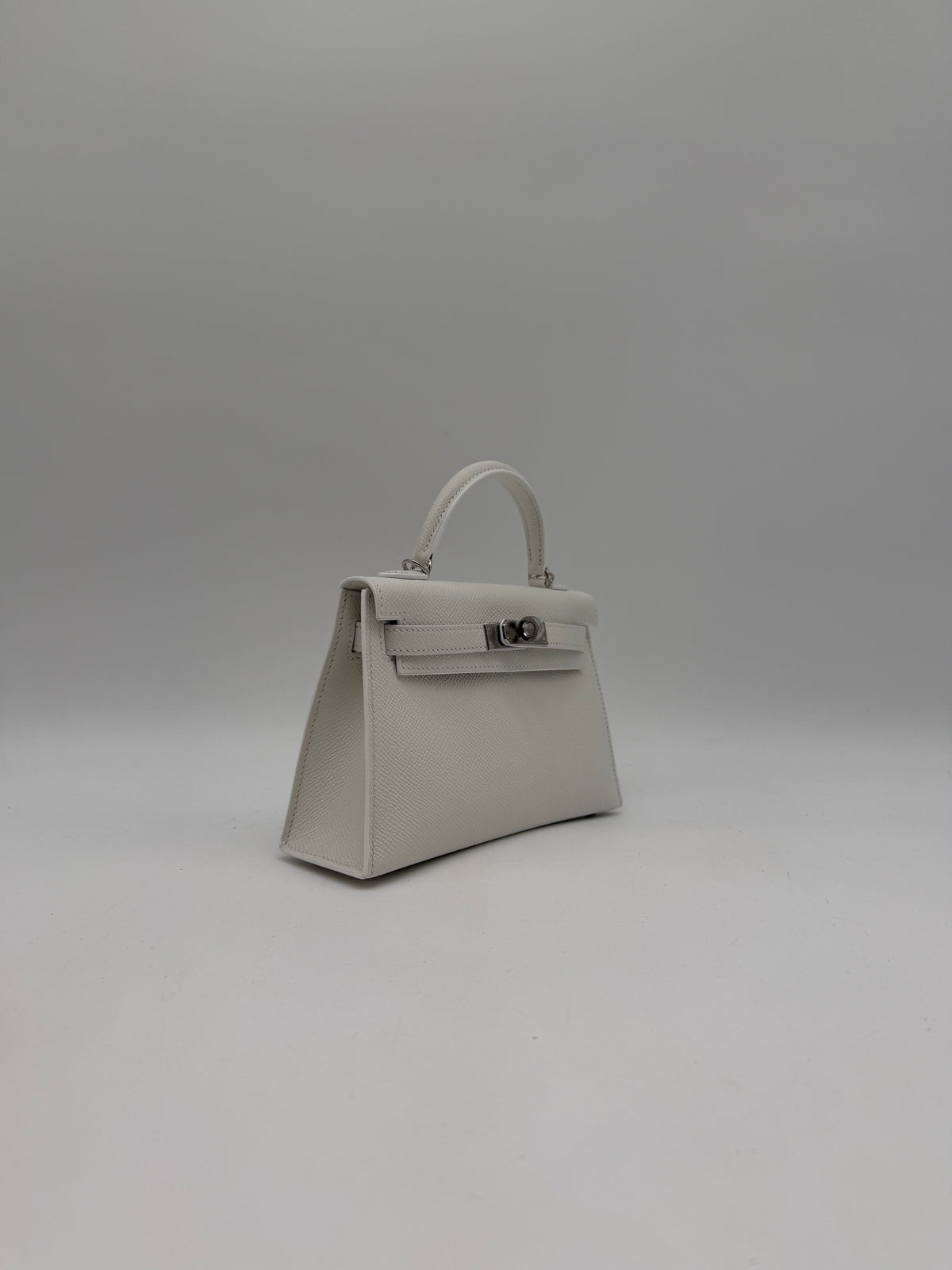 Hermès Mini Kelly White Epsom Palladium Hardware