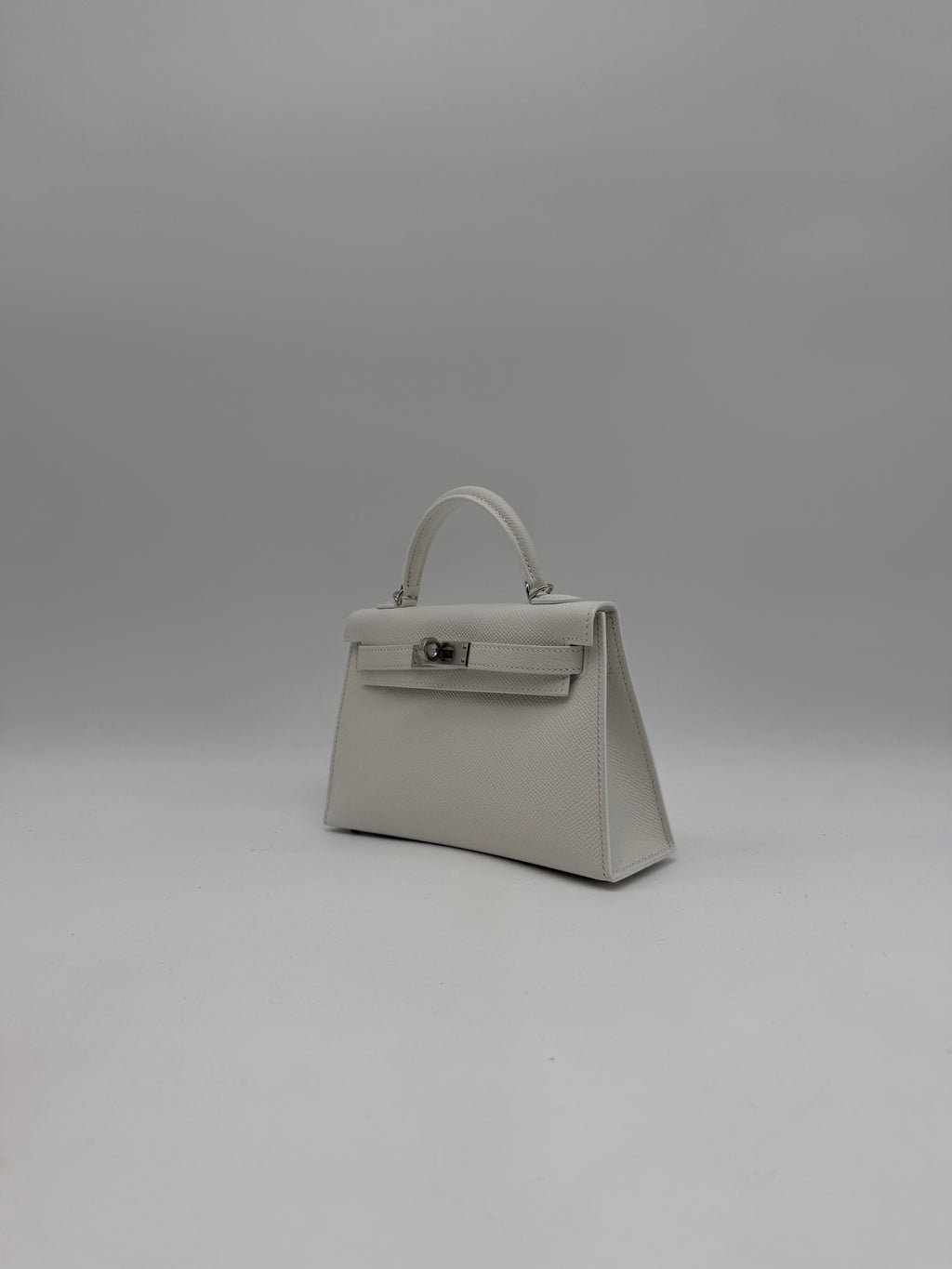 Hermès Mini Kelly White Epsom Palladium Hardware