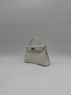 Hermès Mini Kelly White Epsom Palladium Hardware