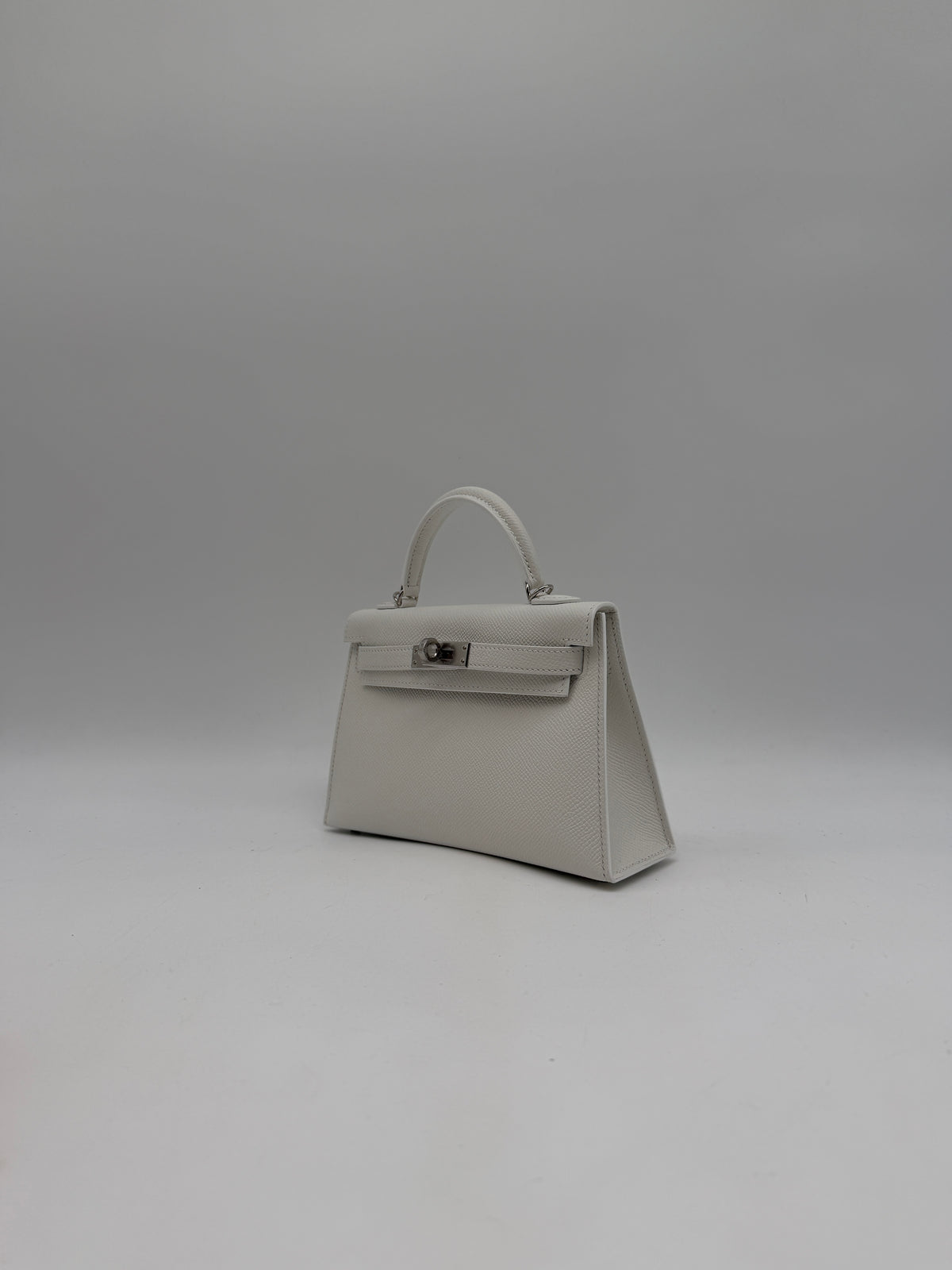 Hermès Mini Kelly White Epsom Palladium Hardware