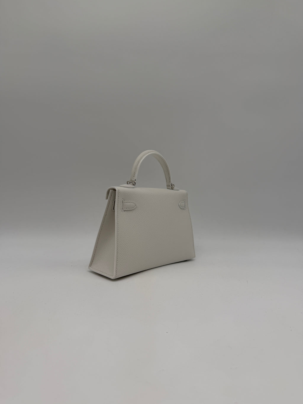 Hermès Mini Kelly White Epsom Palladium Hardware