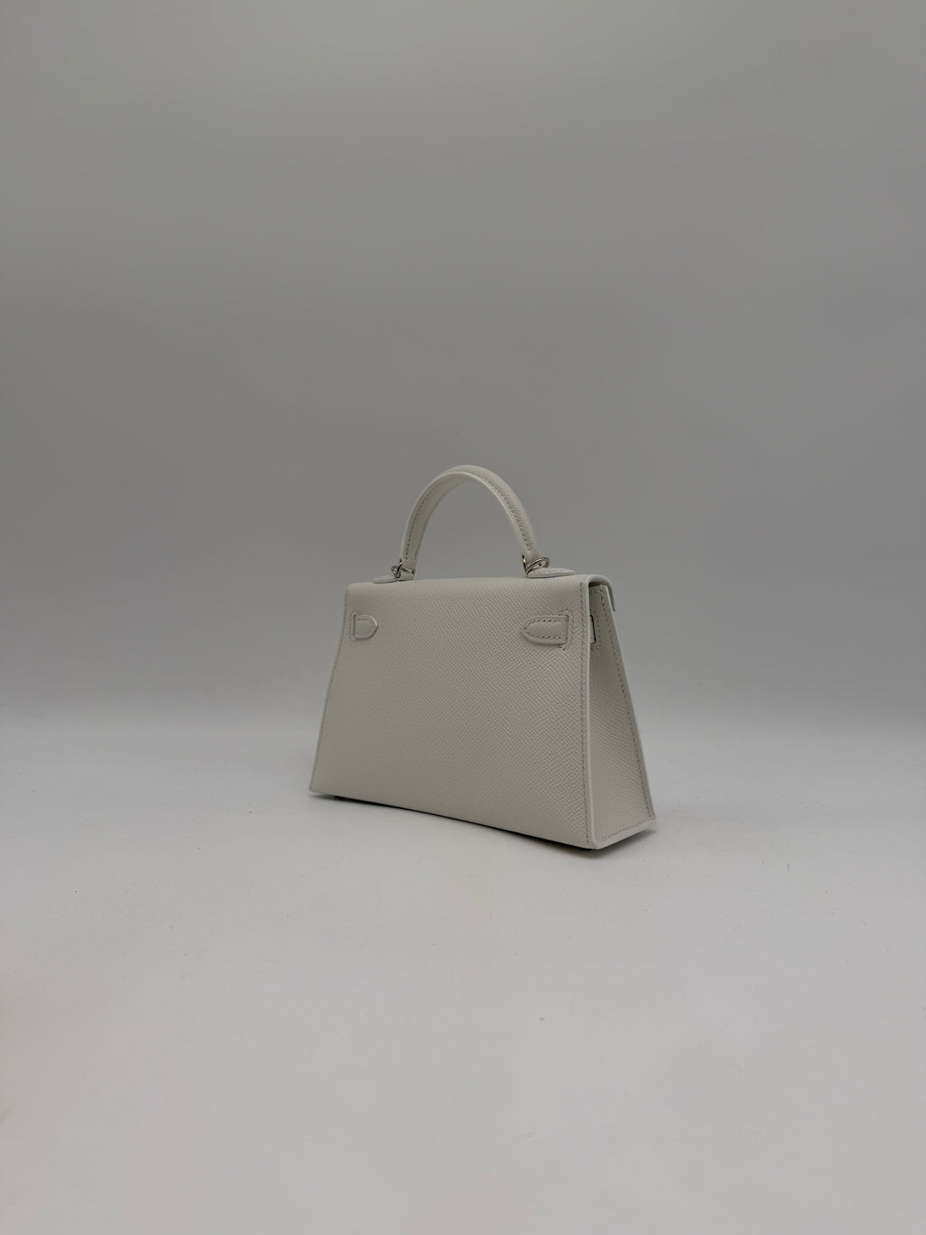 Hermès Mini Kelly White Epsom Palladium Hardware