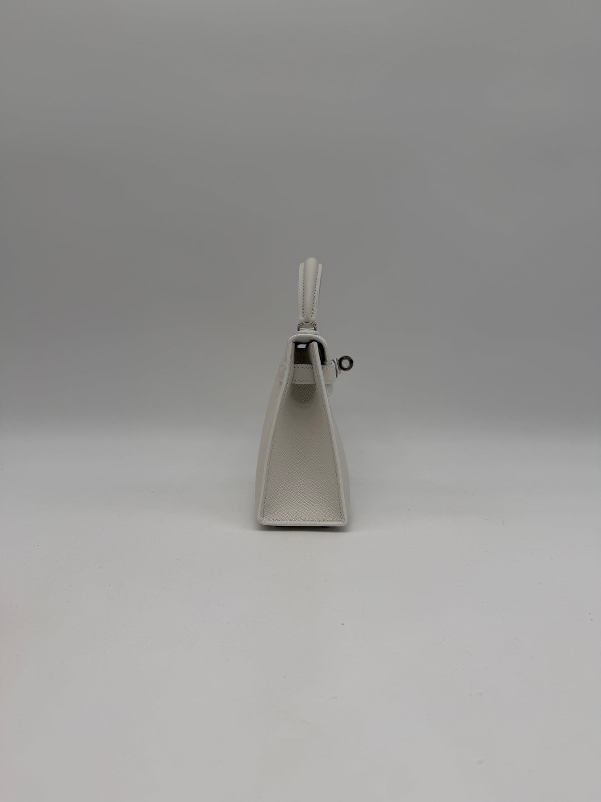 Hermès Mini Kelly White Epsom Palladium Hardware
