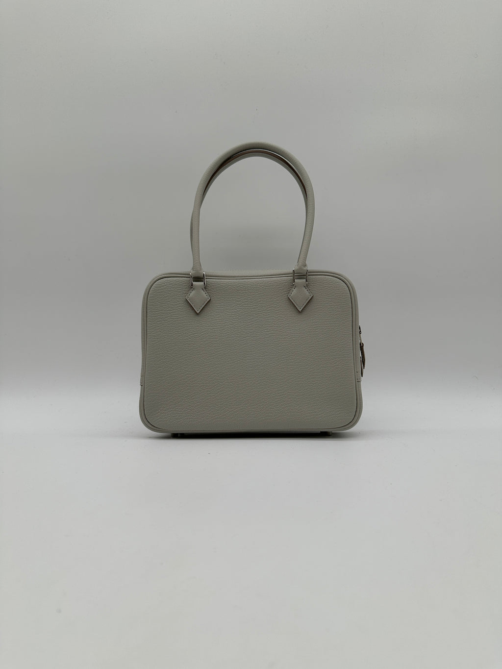 Hermès Mini Plume Chevre Gris Perle Palladium Hardware