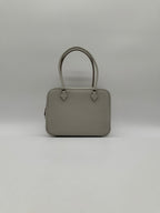 Hermès Mini Plume Chevre Gris Perle Palladium Hardware