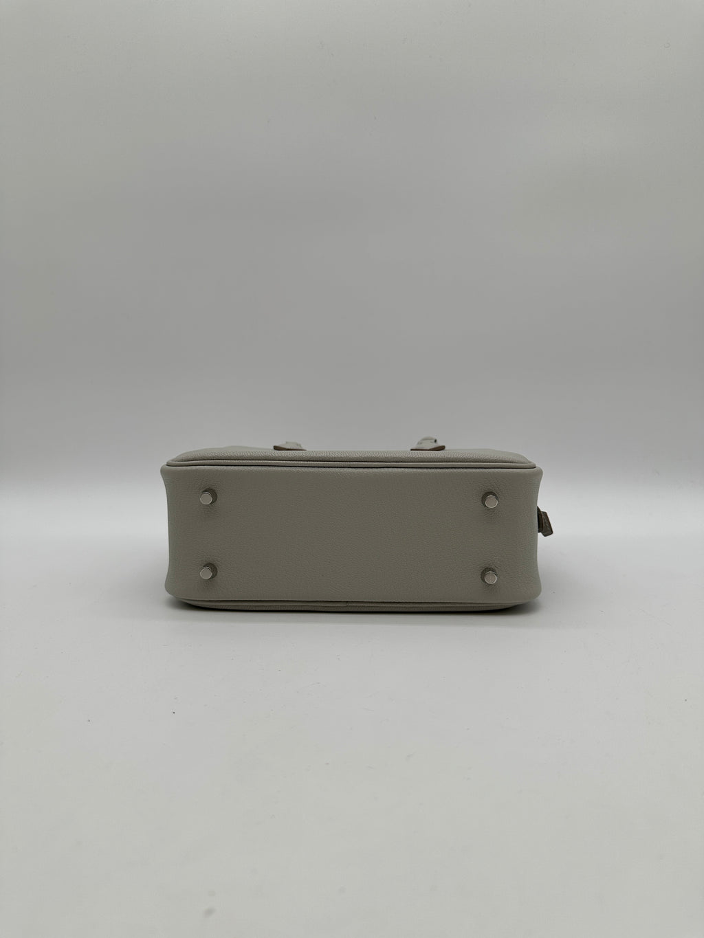 Hermès Mini Plume Chevre Gris Perle Palladium Hardware
