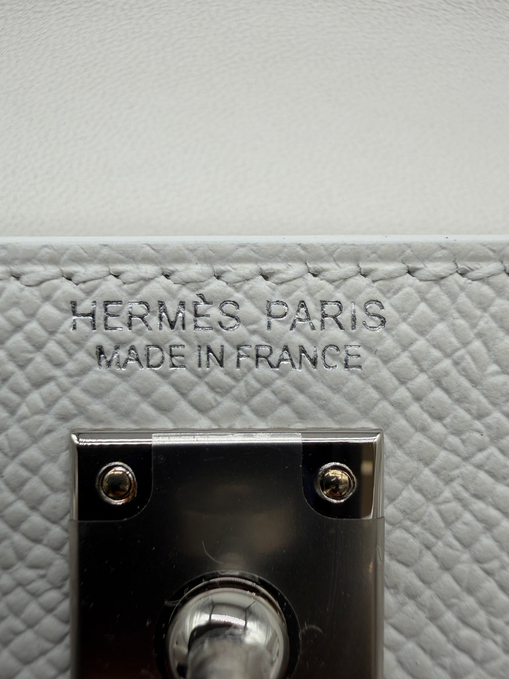 Hermès Mini Kelly White Epsom Palladium Hardware