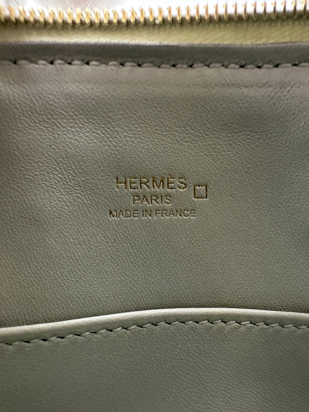 Hermès Mini Bolide Gris Neve Matte Alligator Gold Hardware