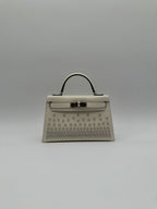 Hermès Mini Kelly Cloute Cream Palladium Hardware G