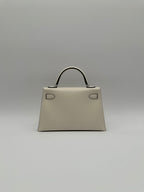 Hermès Mini Kelly Cloute Cream Palladium Hardware G