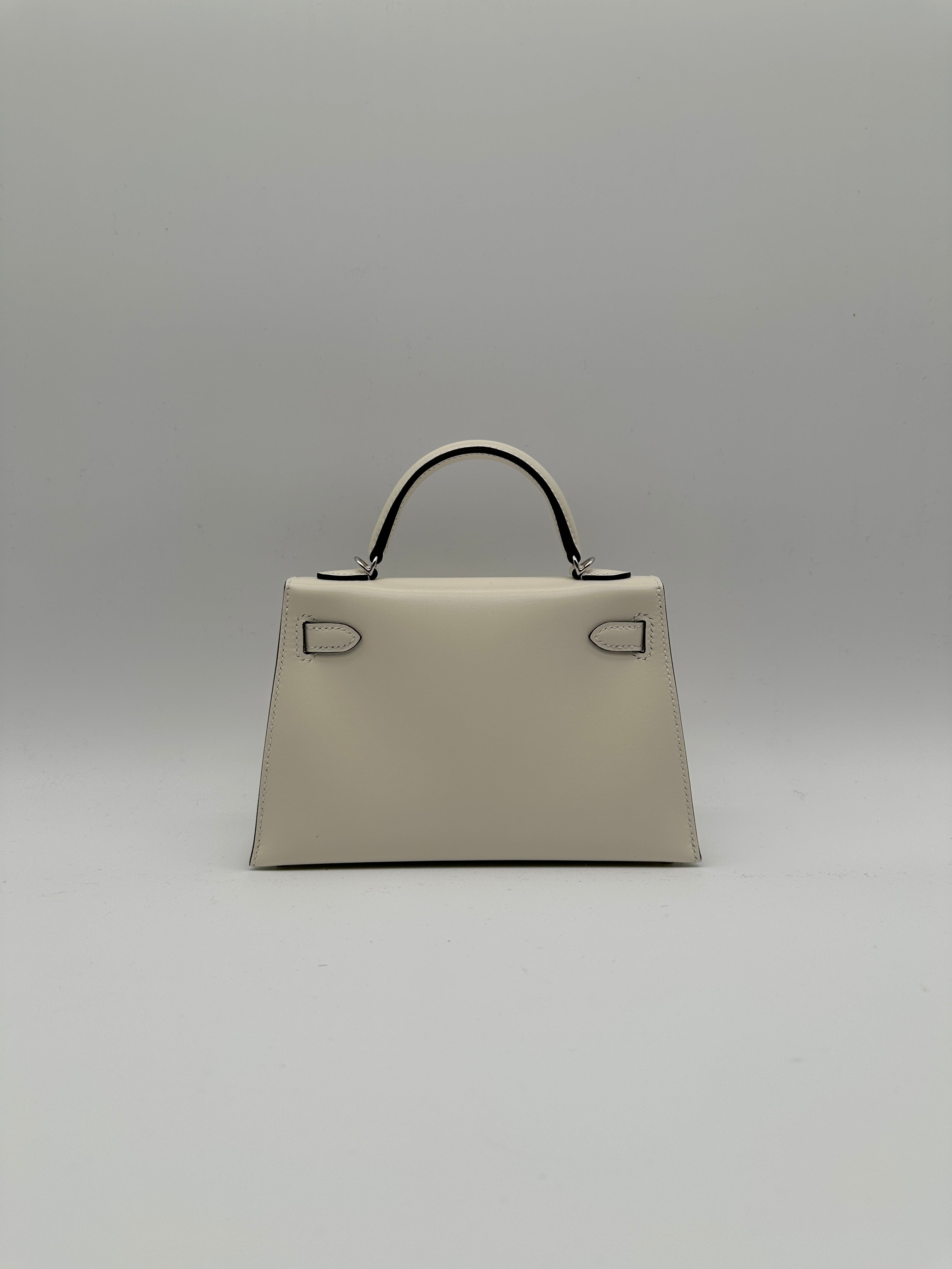 Hermès Mini Kelly Cloute Cream Palladium Hardware G