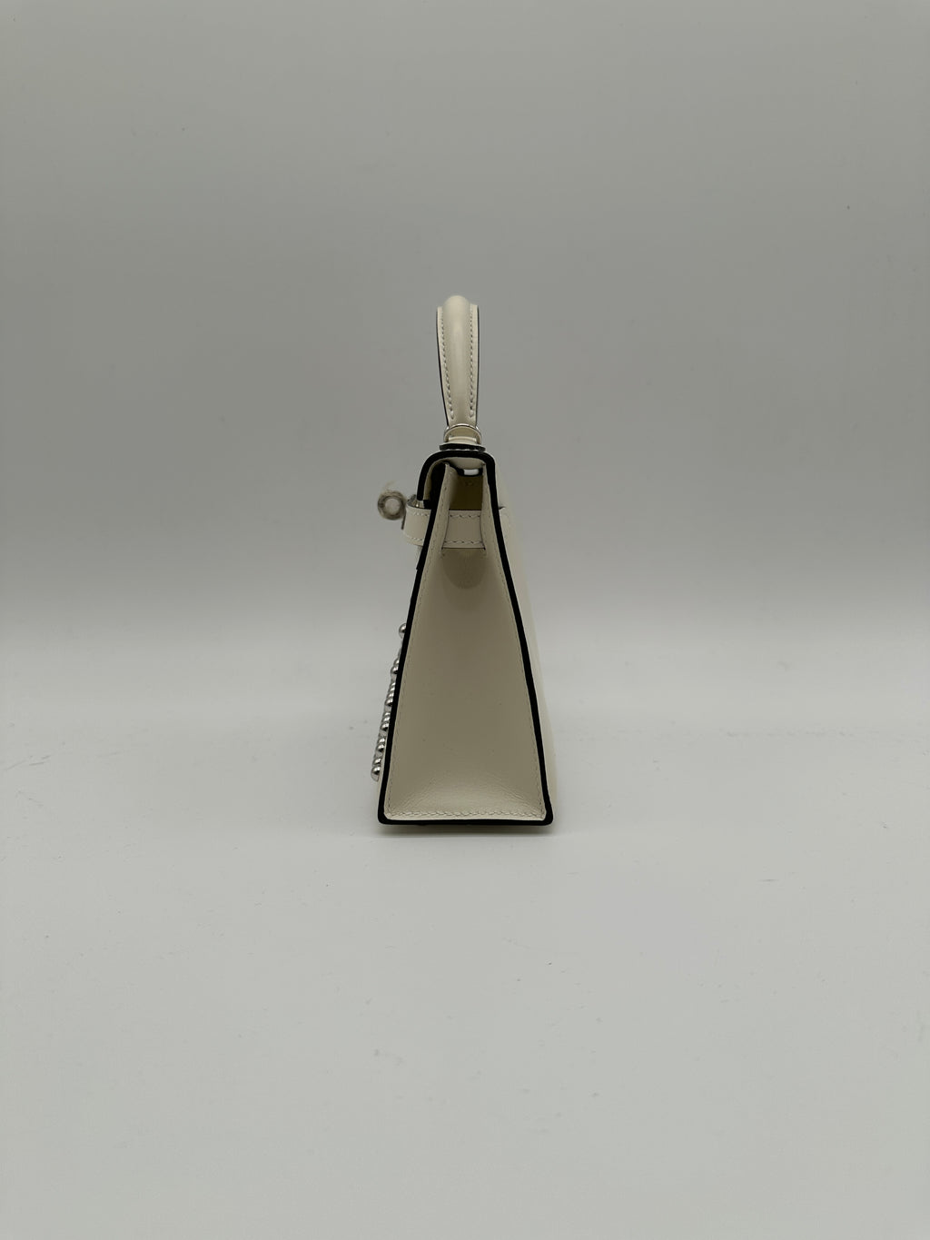 Hermès Mini Kelly Cloute Cream Palladium Hardware G