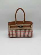 Hermès Birkin 29 Shoulder Toile & Gold Swift Palladium Hardware