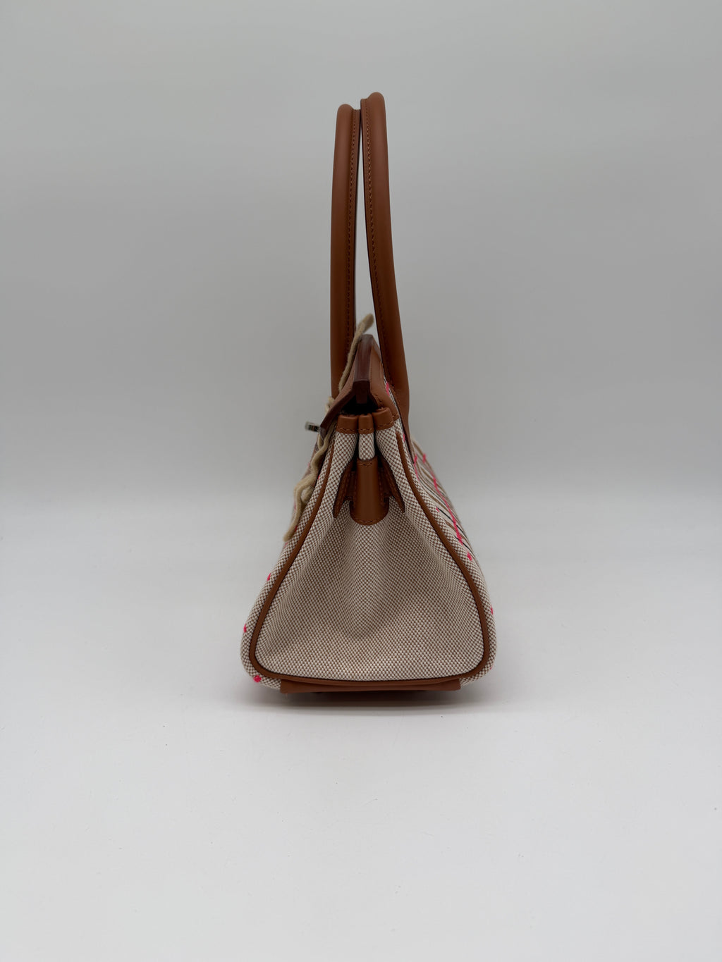 Hermès Birkin 29 Shoulder Toile & Gold Swift Palladium Hardware
