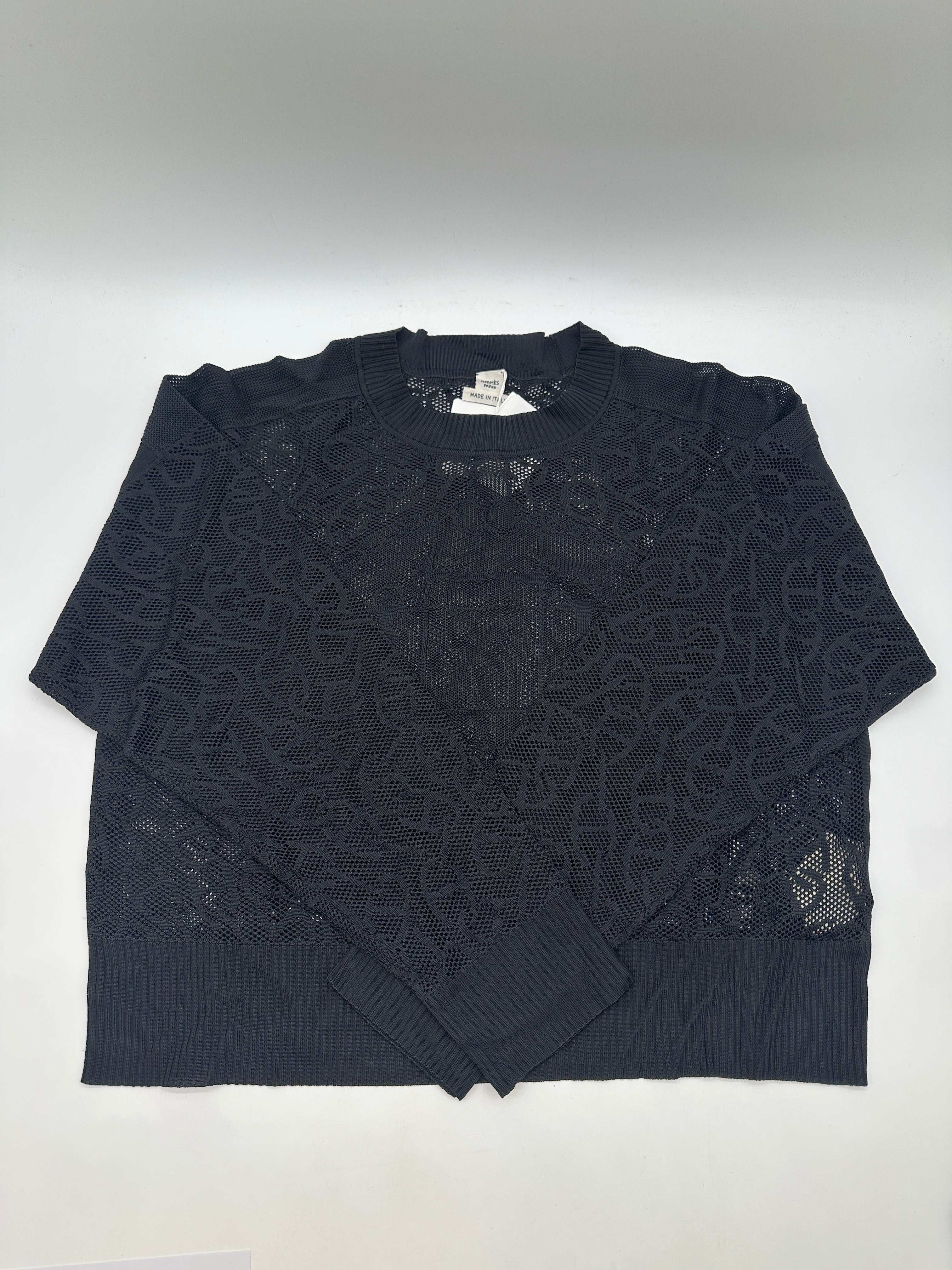 Hermès "Mors Et Gourmettes" Long-Sleeve Sweater Black
