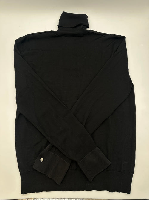 Hermès "Decadre Laine & Soie" Turtleneck Sweater Noir
