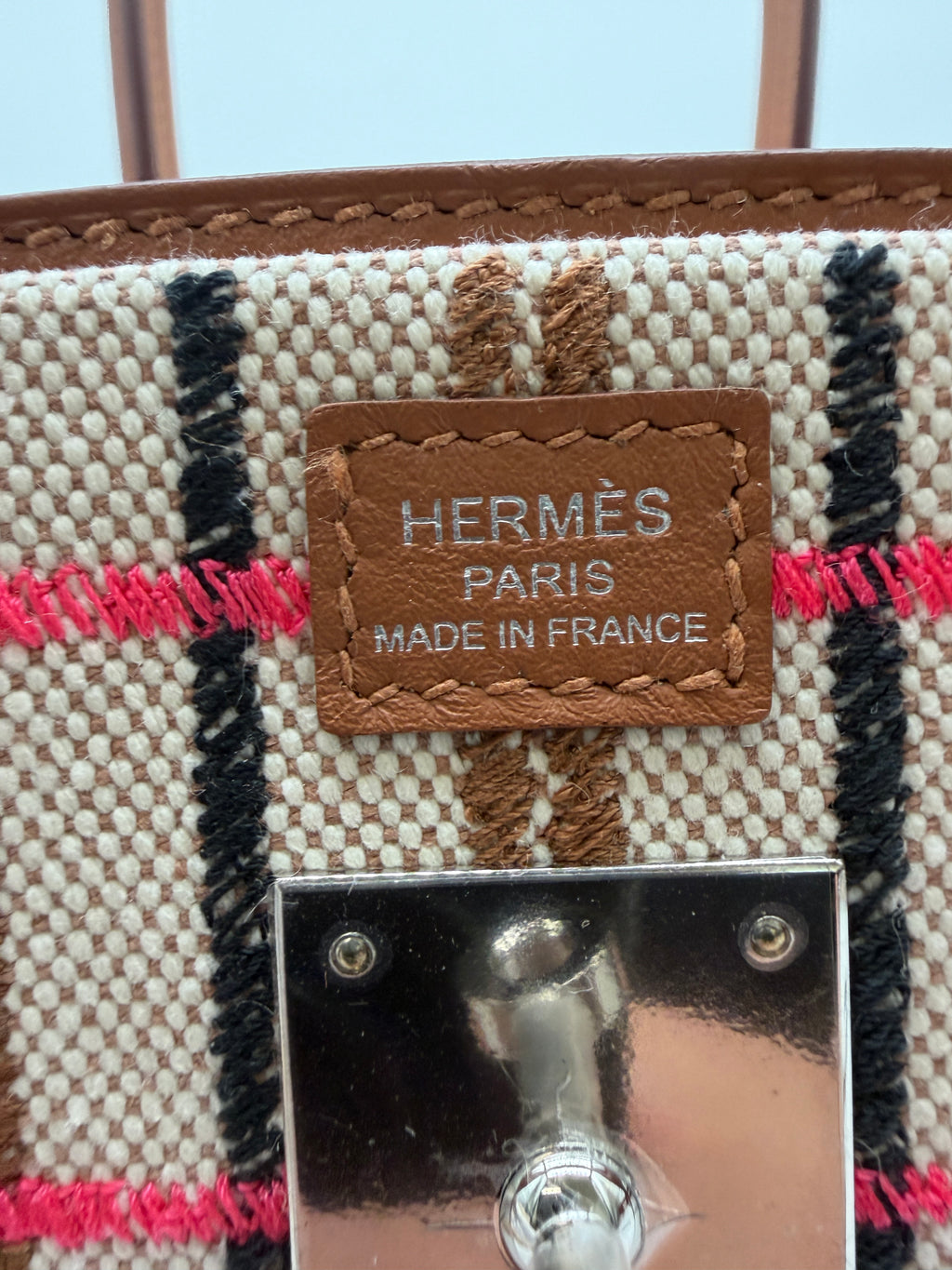 Hermès Birkin 29 Shoulder Toile & Gold Swift Palladium Hardware
