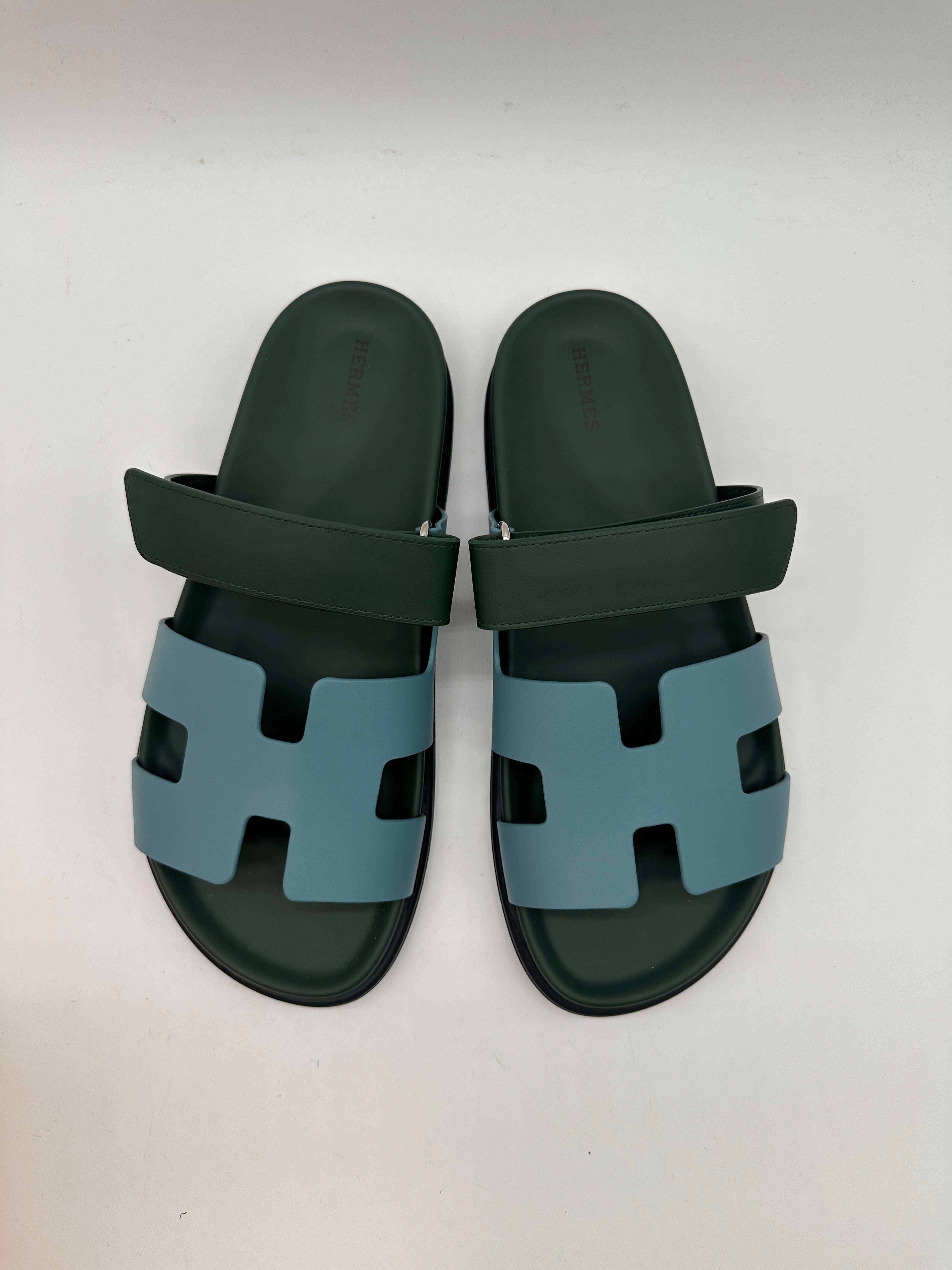 Hermès Chypre Sandal bleu citadin/vert bouteille