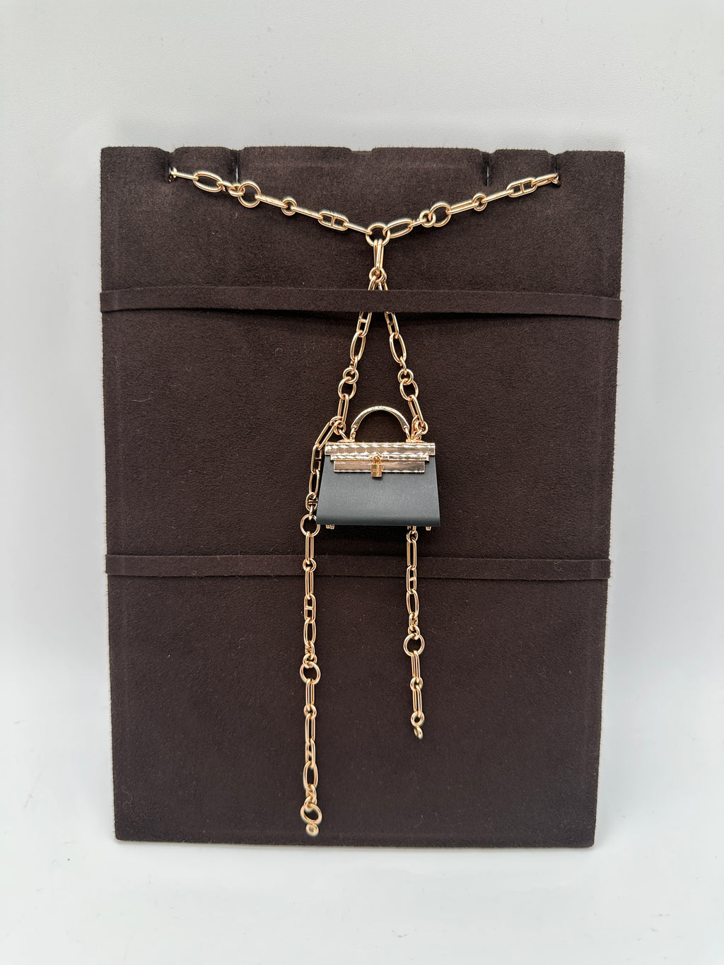 Hermès Précieux Kelly Long Pendant 49D 0.47Ct Noir