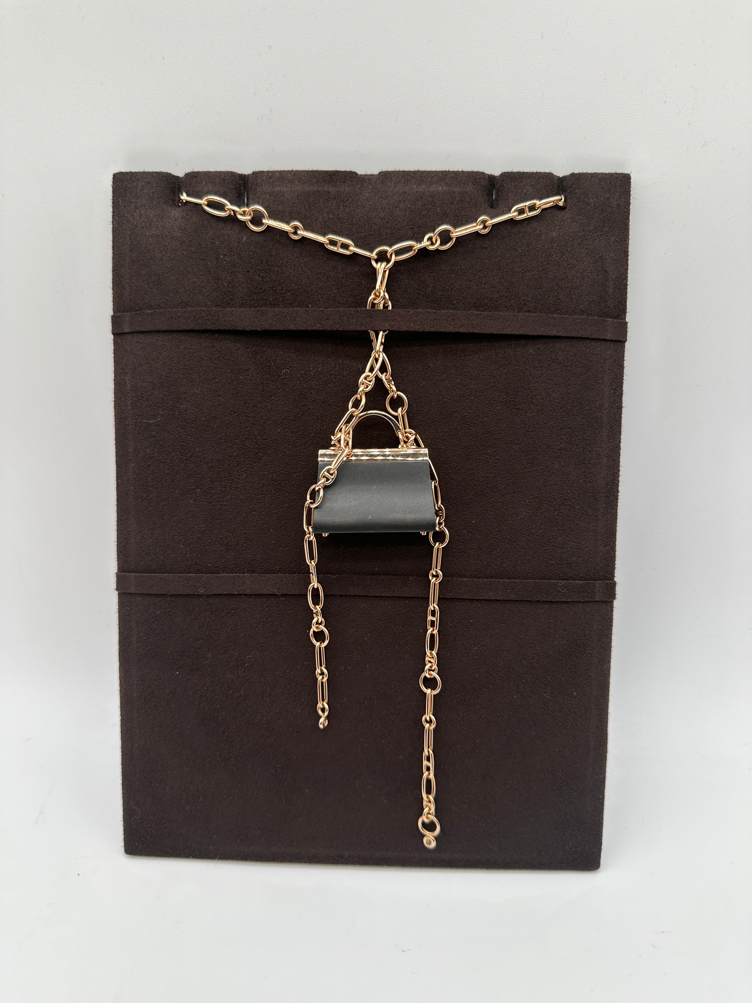 Hermès Précieux Kelly Long Pendant 49D 0.47Ct Noir