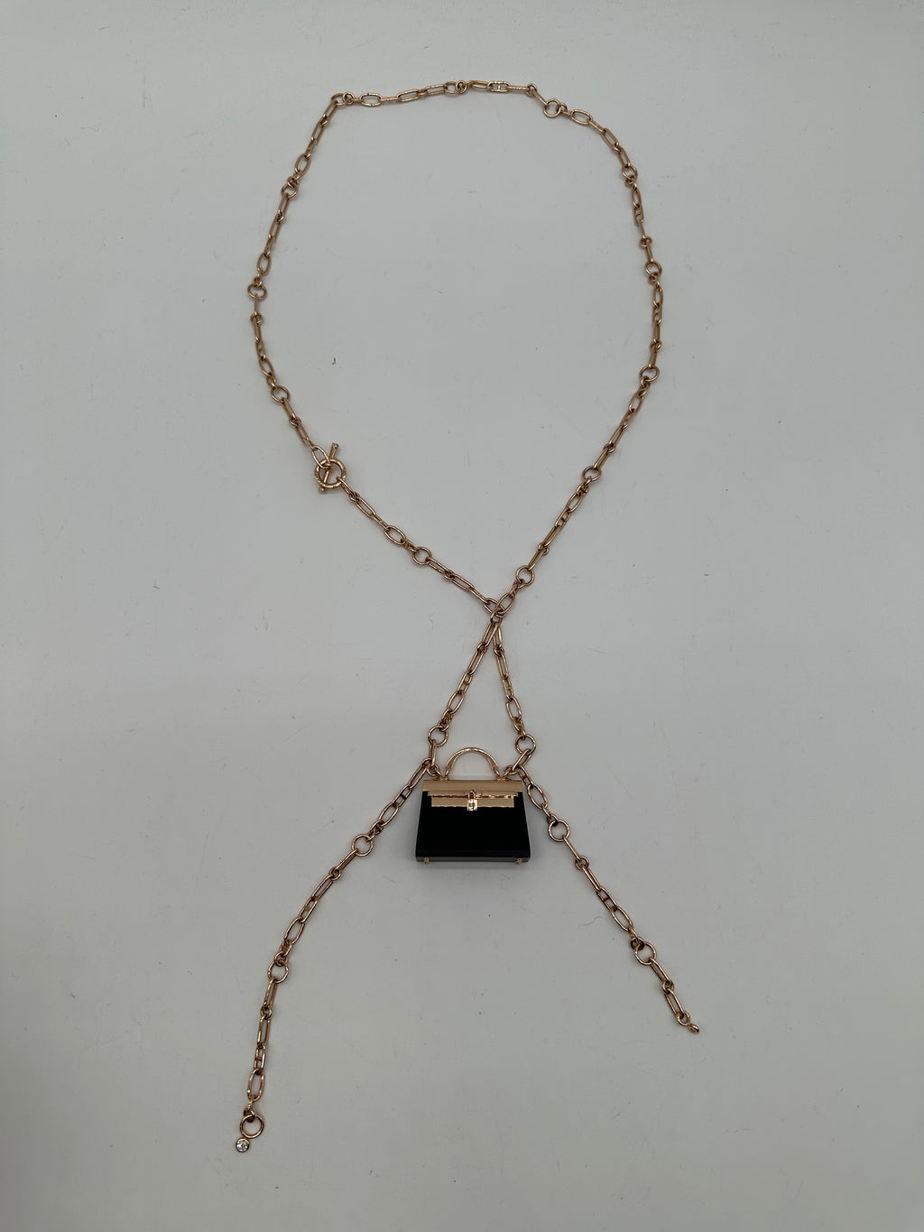 Hermès Précieux Kelly Long Pendant 49D 0.47Ct Noir