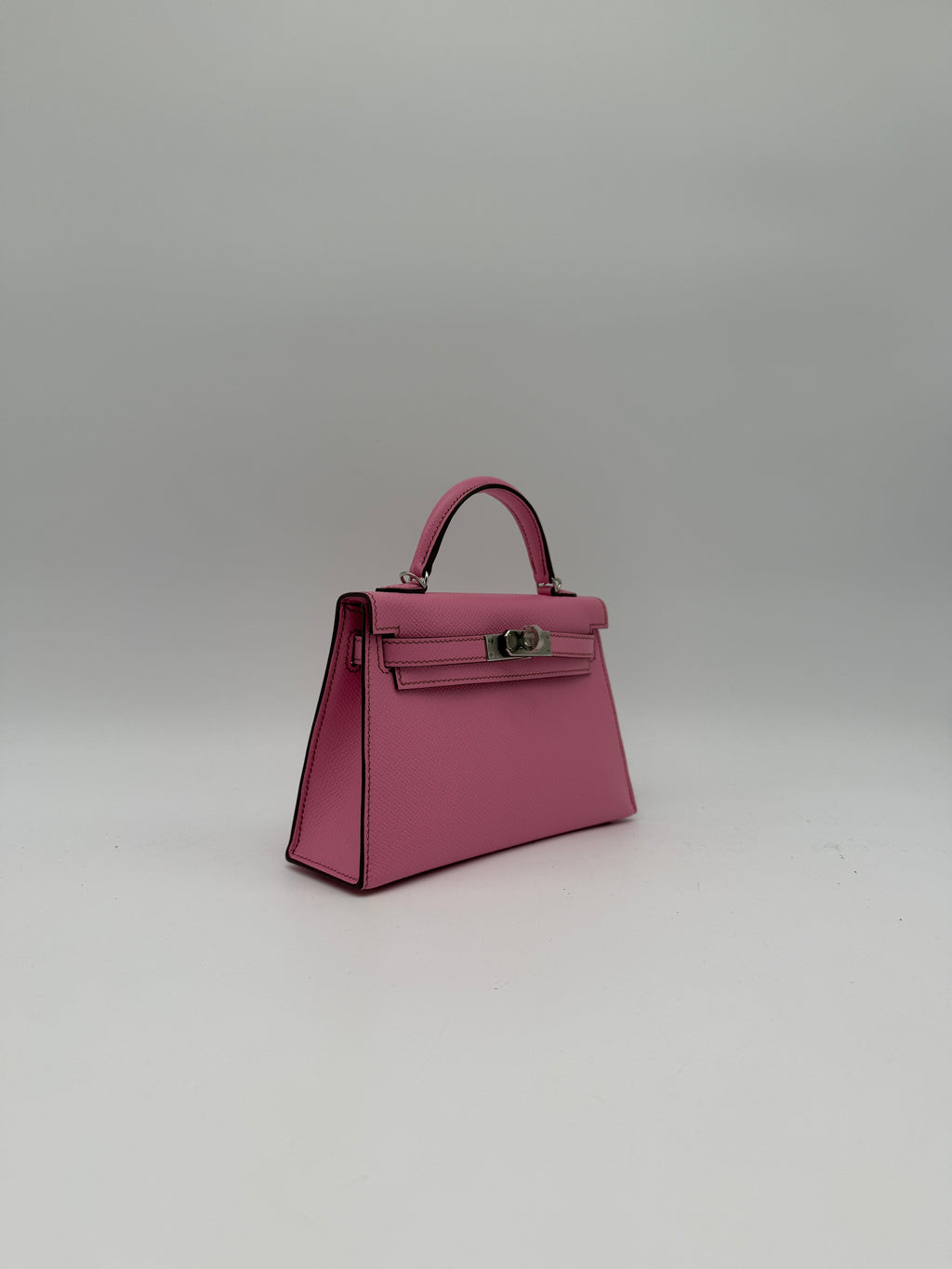 Hermès Mini Kelly Bubblegum Epsom Palladium Hardware