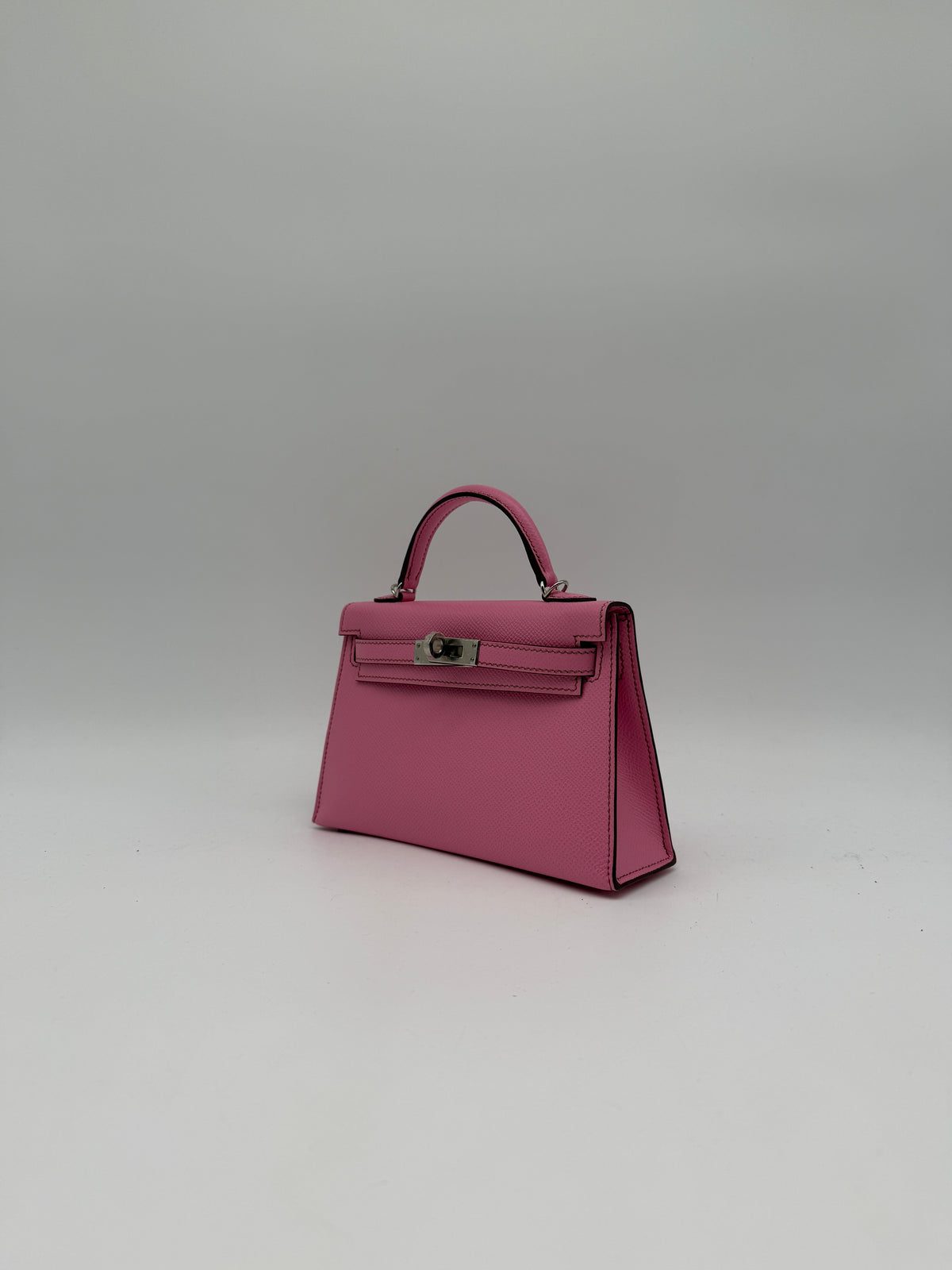 Hermès Mini Kelly Bubblegum Epsom Palladium Hardware