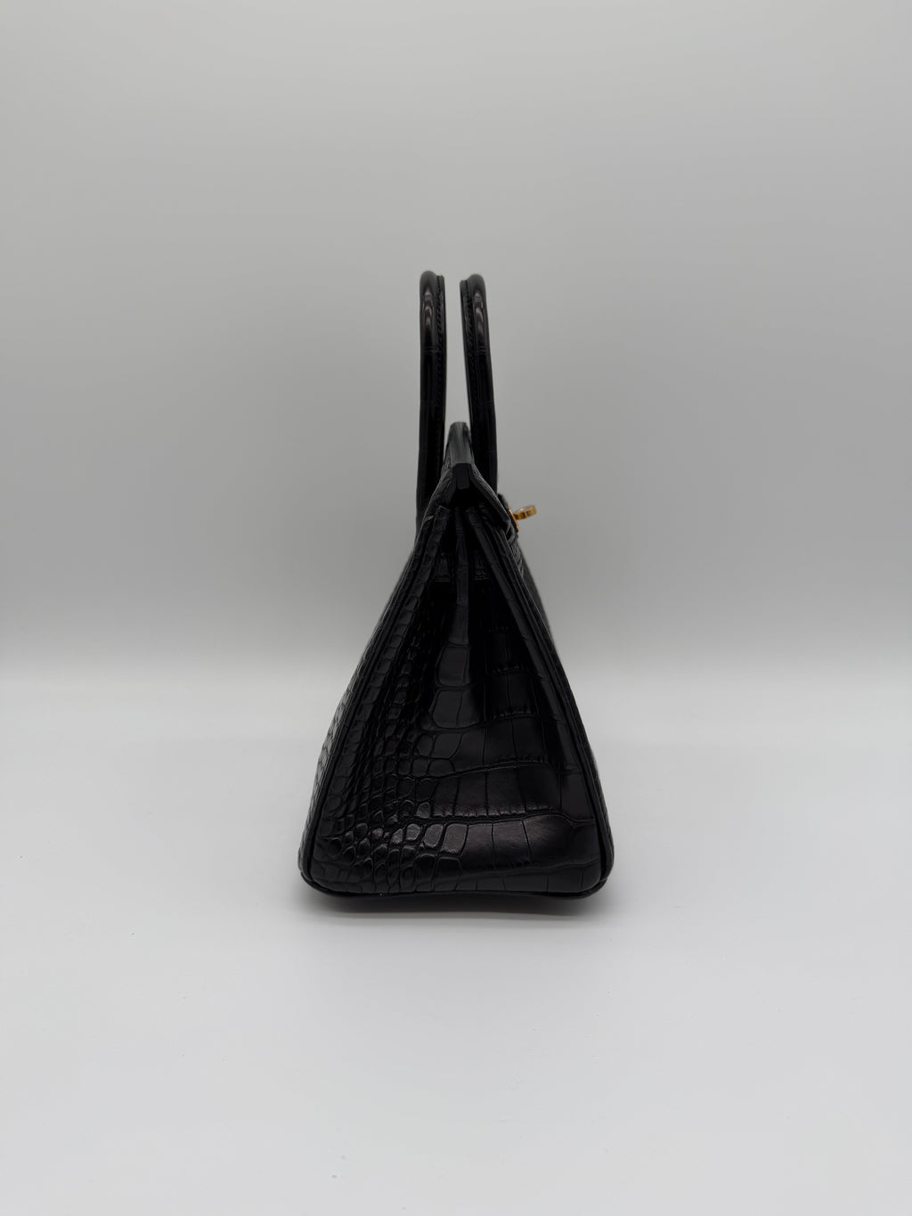 Hermès Birkin 25 Black Matt Alligator Noir Gold Hardware