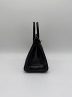 Hermès Birkin 25 Black Matt Alligator Noir Gold Hardware
