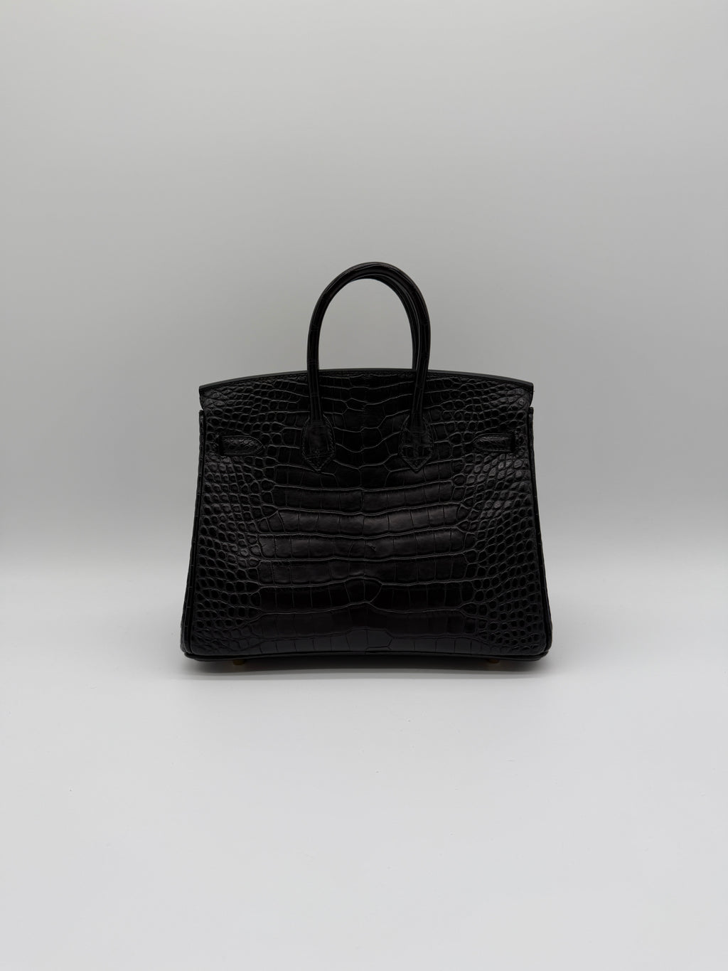 Hermès Birkin 25 Black Matt Alligator Noir Gold Hardware