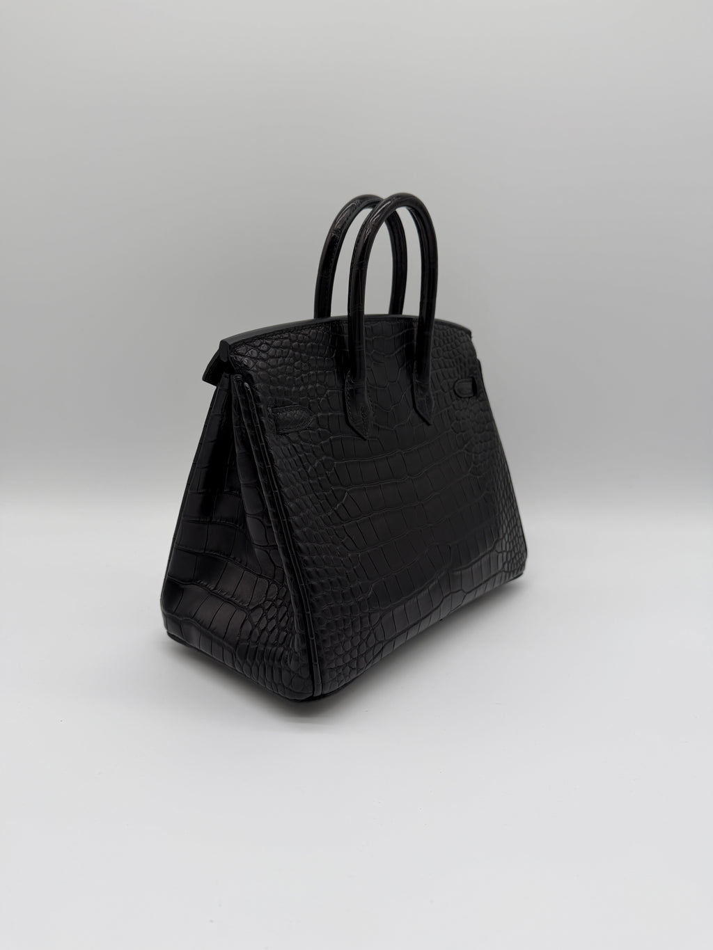 Hermès Birkin 25 Black Matt Alligator Noir Gold Hardware