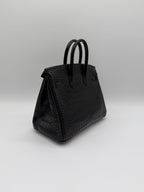 Hermès Birkin 25 Black Matt Alligator Noir Gold Hardware